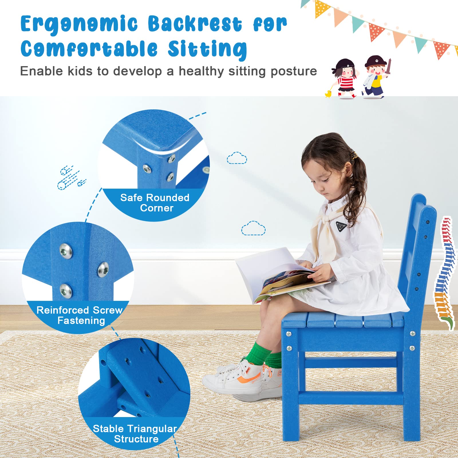 Costzon Kids Chair, 2PCS  Waterproof Toddler Chair