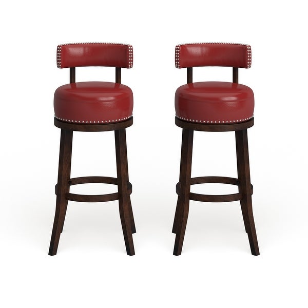 Copper Grove Rogers Faux Leather Swivel Barstool (Set of 2)