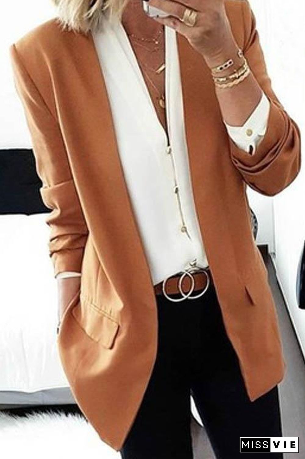 No Button Leisure Suit Blazer