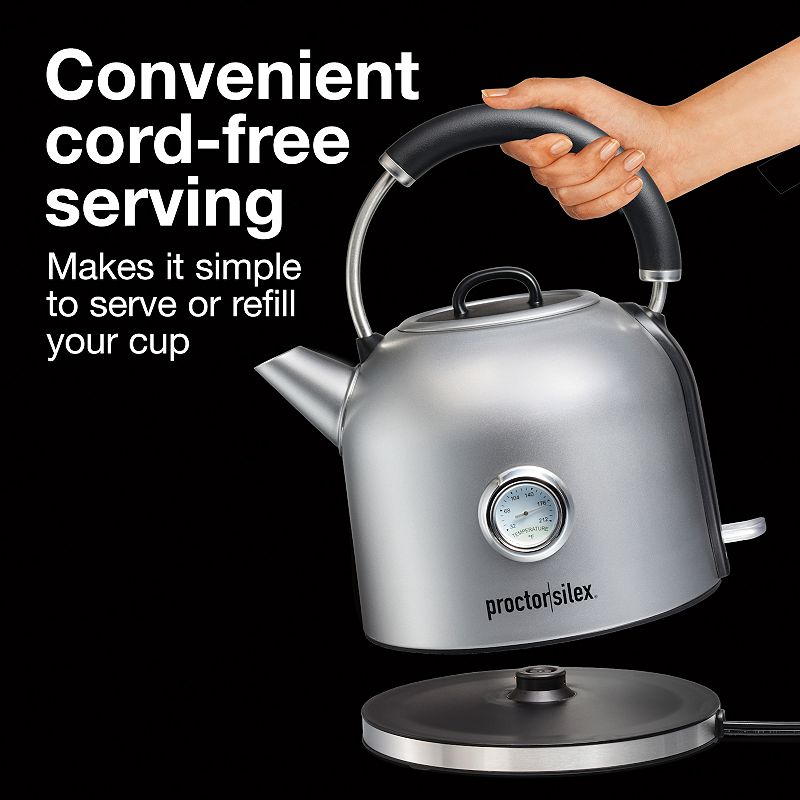 Proctor Silex 1.7-Liter Temperature Gauge Electric Dome Kettle