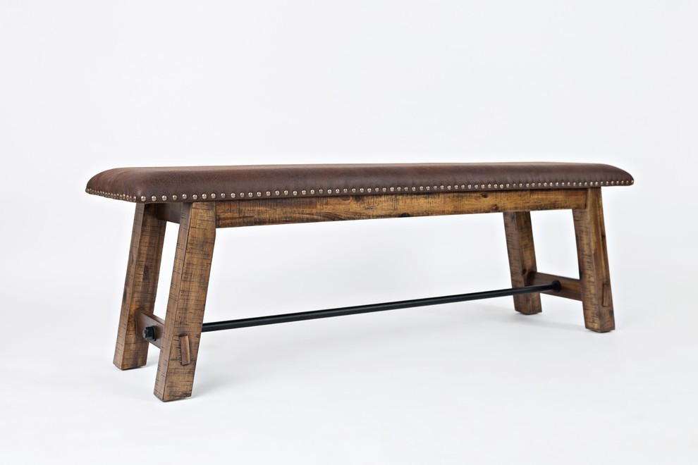 Cannon Valley Bench With UPH Seat   Transitional   Upholstered Benches   by HedgeApple  Houzz