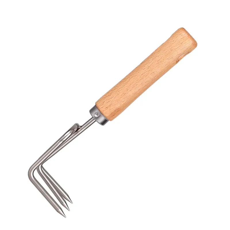 High Quality Stainless Steel Head Wood Handle Small Garden Hand Tool Garden Tools Steel Rake