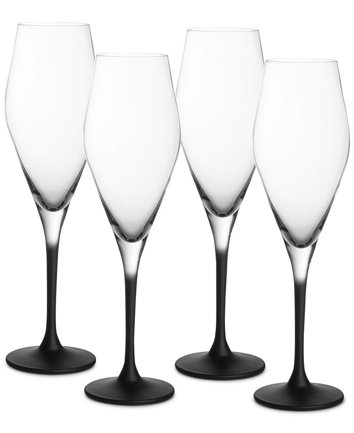 Villeroy and Boch Manufacture Rock Champagne Flutes Set of 4