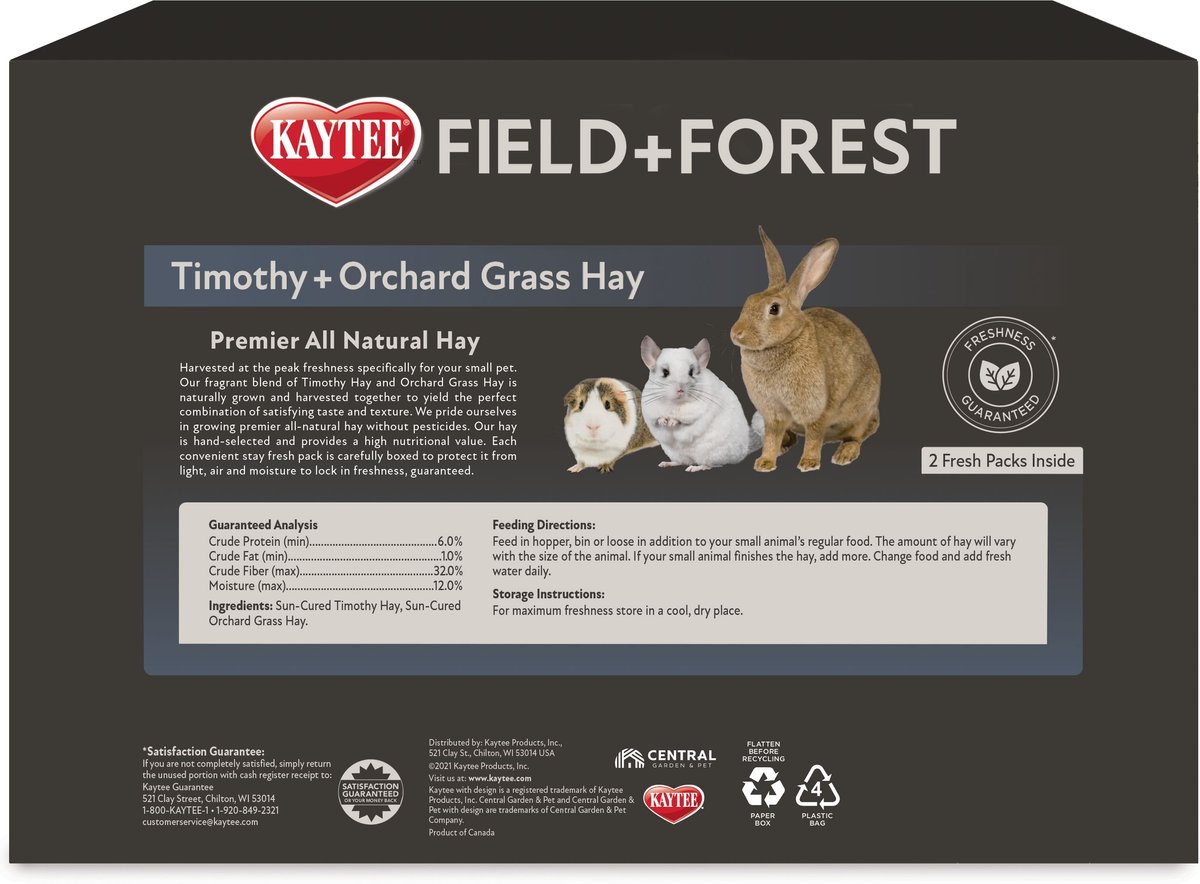 Field+Forest by Kaytee Timothy and Orchard Grass Small Pet Hay