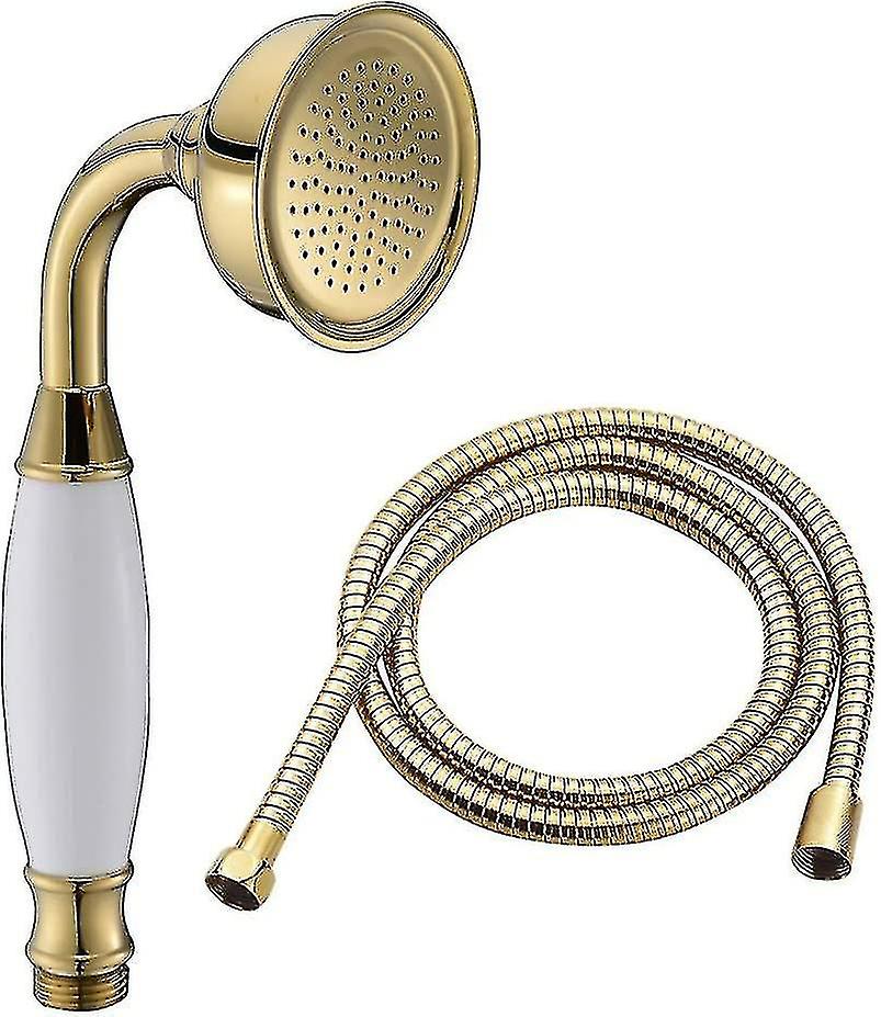 Bathroom Classic Style Traditional Brass Telephone Hand Shower Head And 1.5m Shower Hose