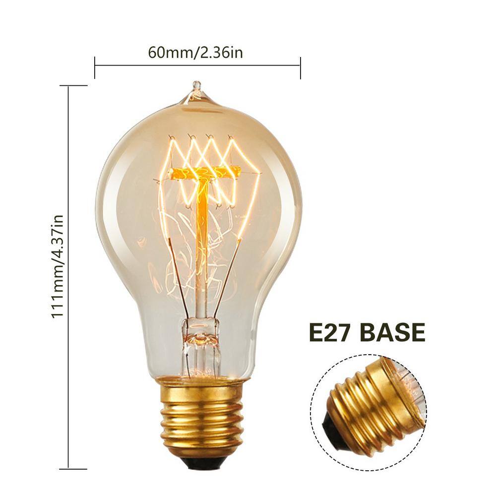 YANSUN 60-Watt A19 E26 Edison Dimmable Incandescent Light Bulb in Warm White 2700K (8-Pack) H-WS002RW60E26-8