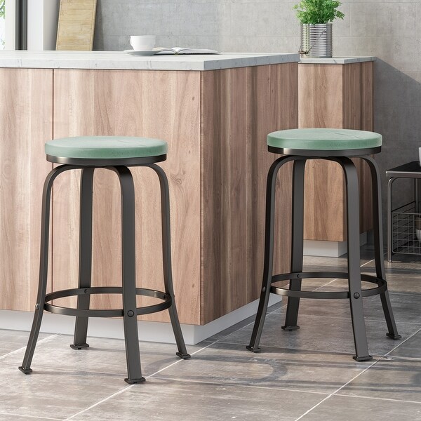 Skyla Industrial Swivel Counter Stools (Set of 2) by Christopher Knight Home