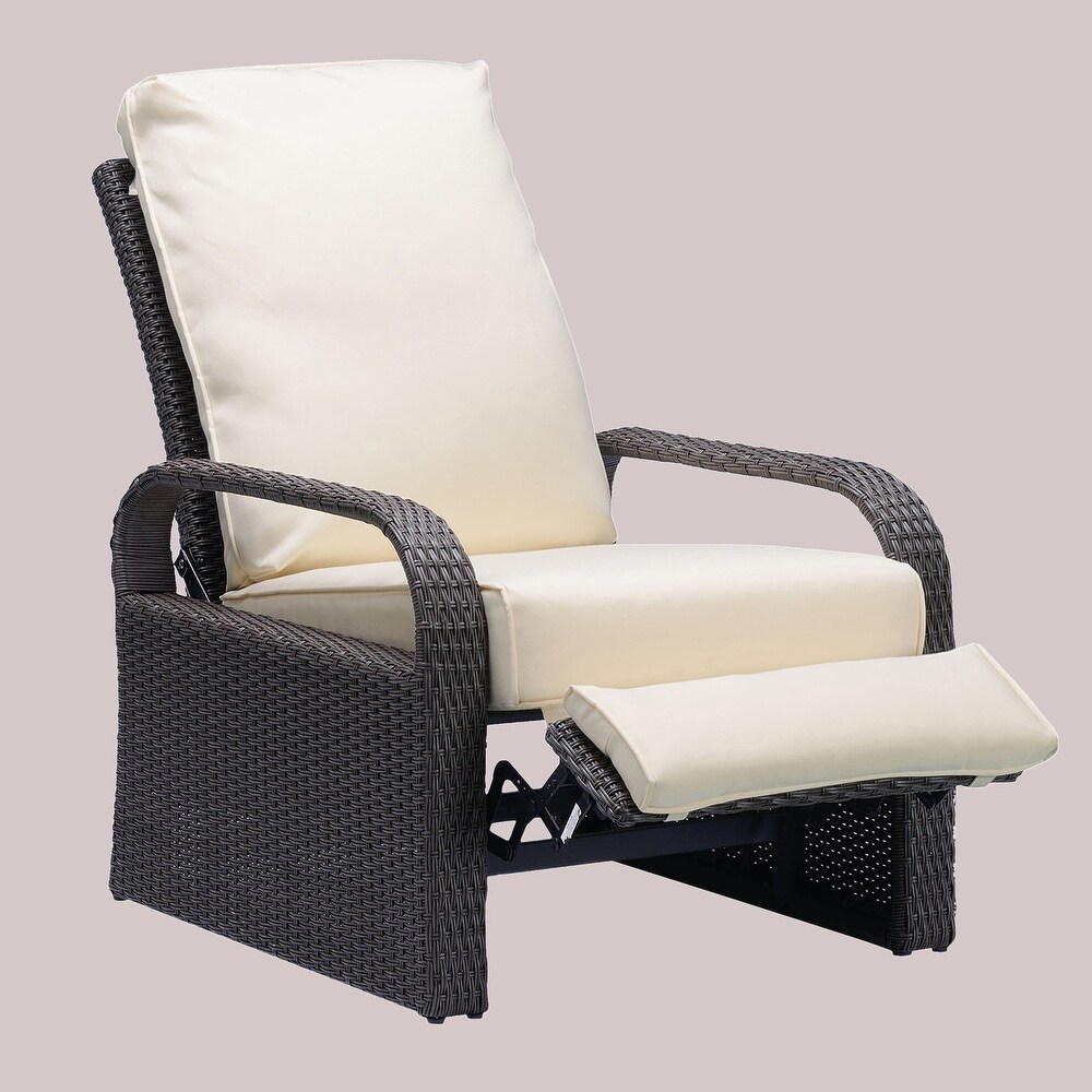 Automatic Adjustable Wicker Lounge Recliner Chair