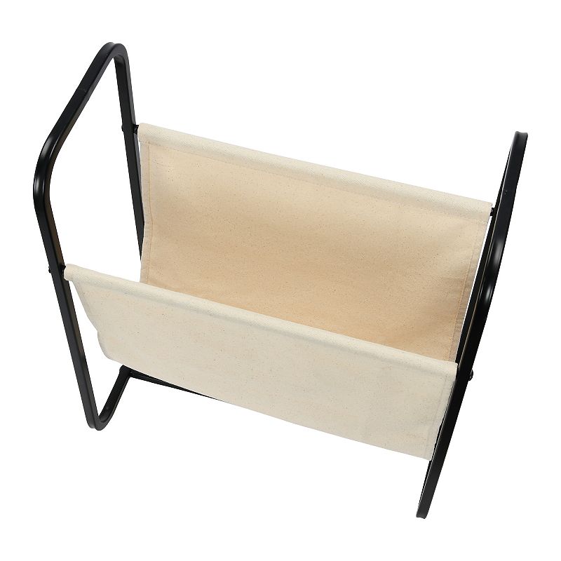 Household Essentials Canvas and Metal Log Holder / Magazine Rack