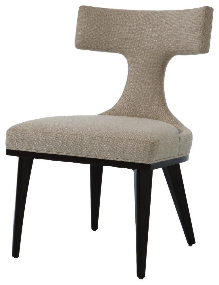 Mid Century Modern Anvil T Back Dining Chair  Beige Woven Ergonomic Side   Midcentury   Dining Chairs   by My Swanky Home  Houzz