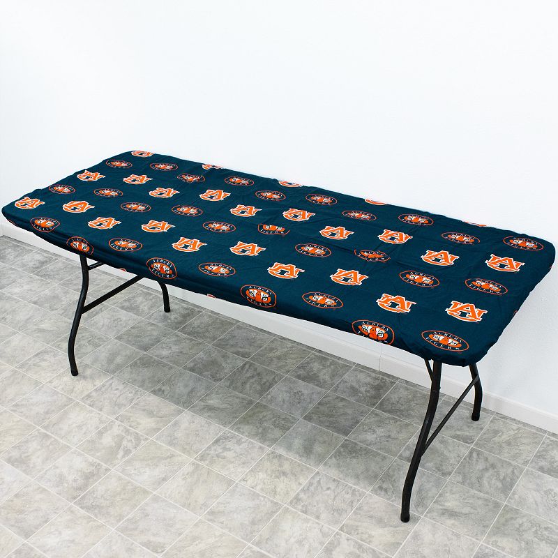 NCAA Auburn Tigers Tailgate Fitted Tablecloth， 72 x 30