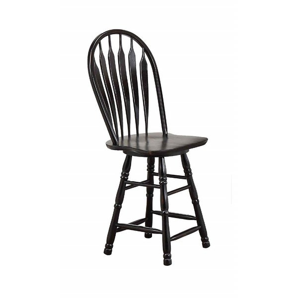 40” Antique Black Swivel Barstool