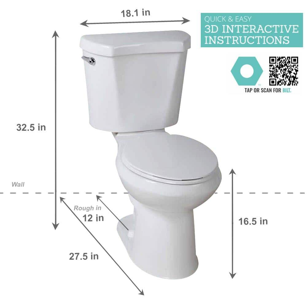 Glacier Bay 2-piece 1.28 GPF High Efficiency Single Flush Round Toilet in White Seat Included (6-Pack) N2428R