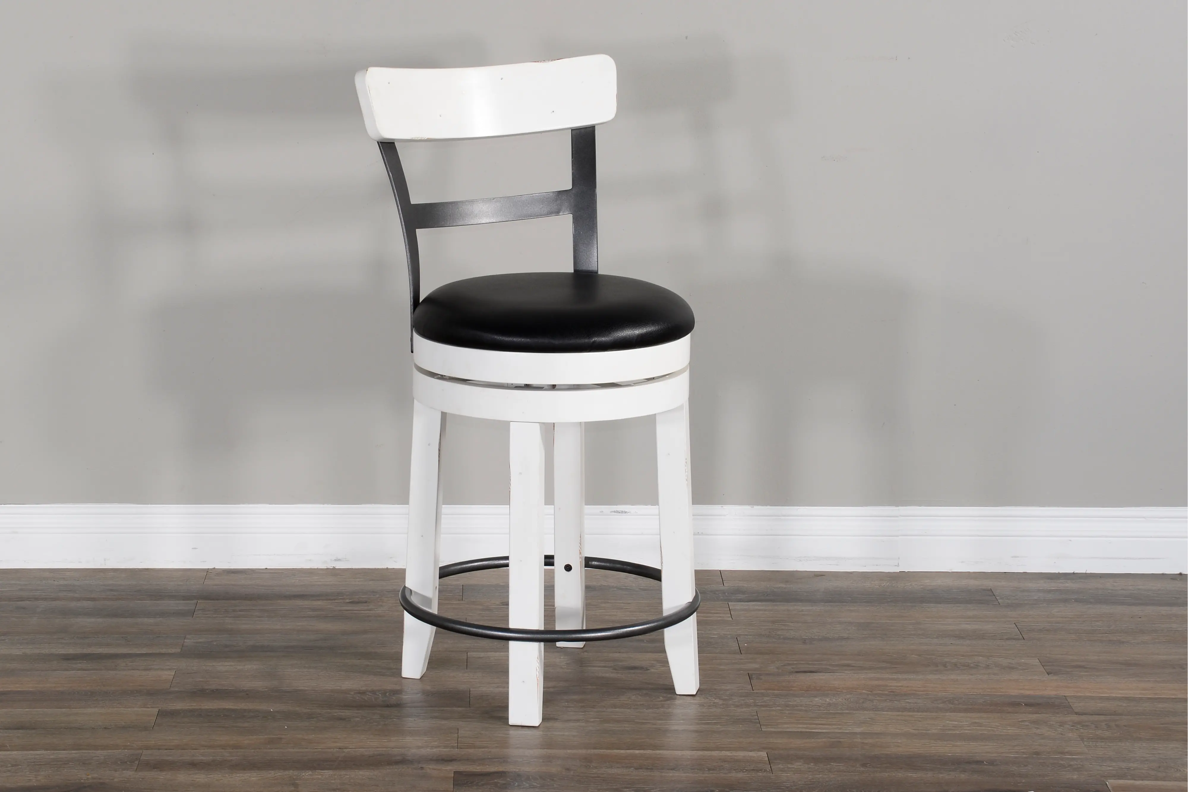 Bourbon County White Swivel Counter Height Stool