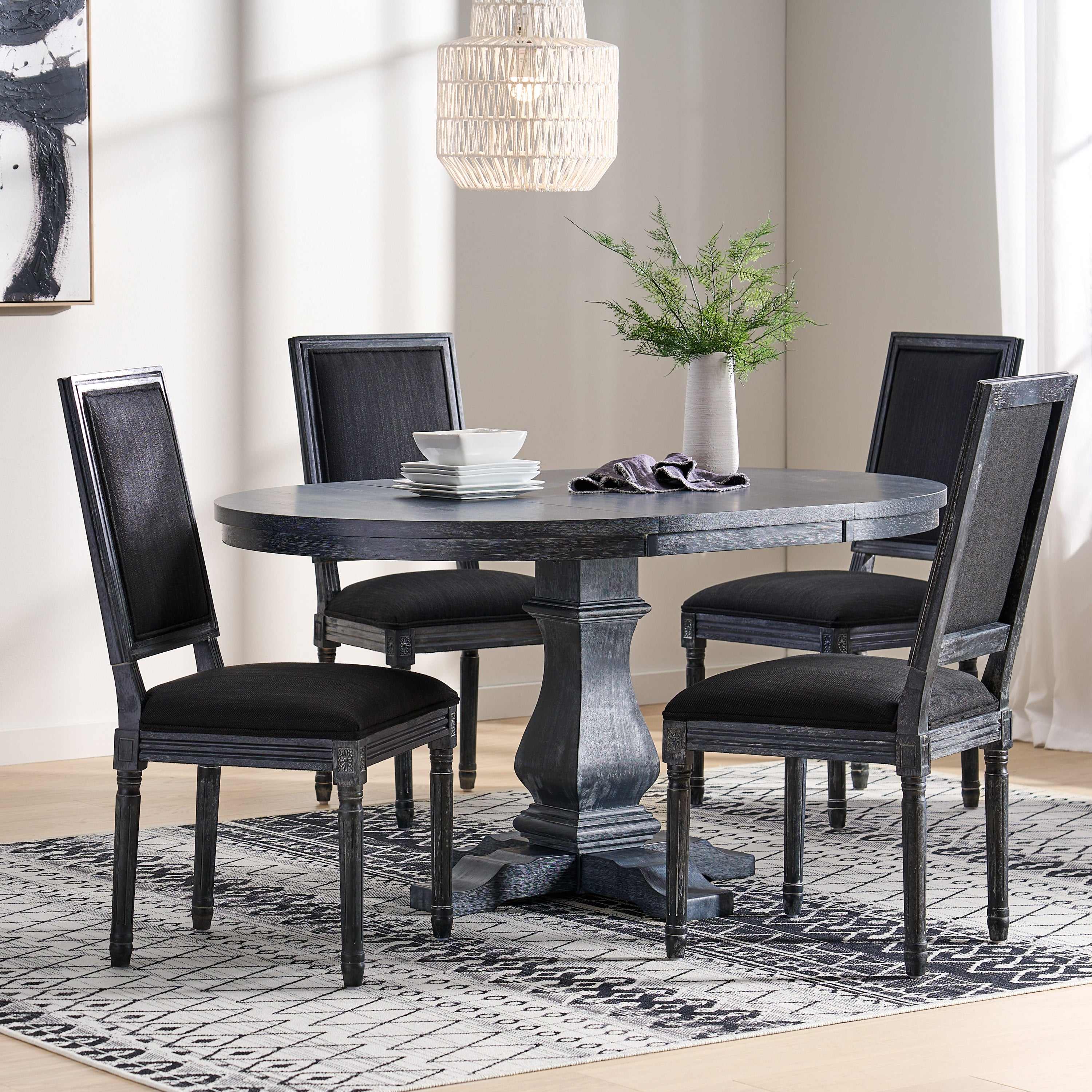 Beckstrom French Country 5-Piece Expandable Oval Dining Set - Wood