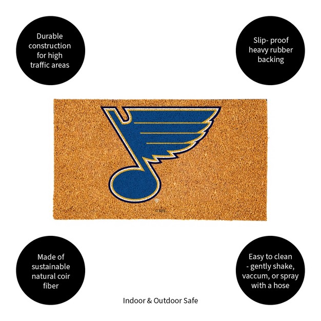 Evergreennhlst Louis Blues Logo Natural Coir 28 X 16 Inches Indoor Outdoor Doormat