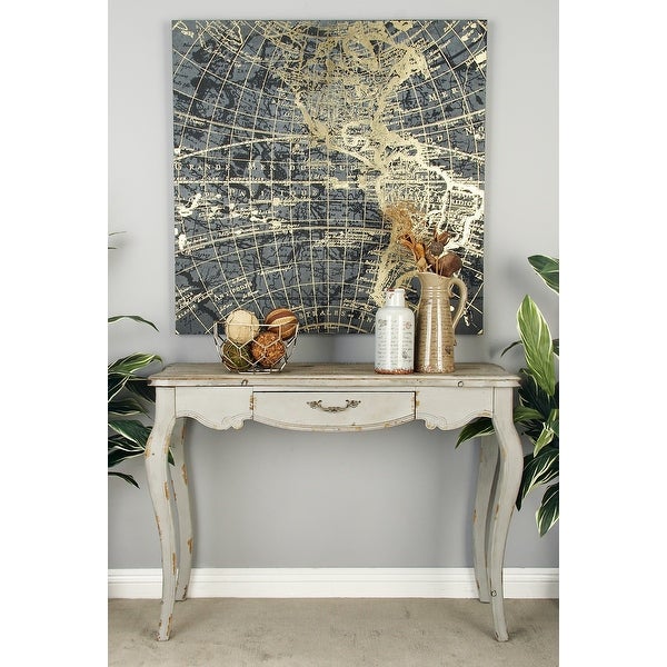 White Wood Farmhouse Console Table 31 x 43 x 17