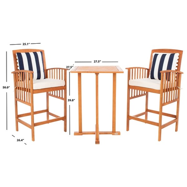 SAFAVIEH Outdoor Living Pate 3piece Bar Bistro Set