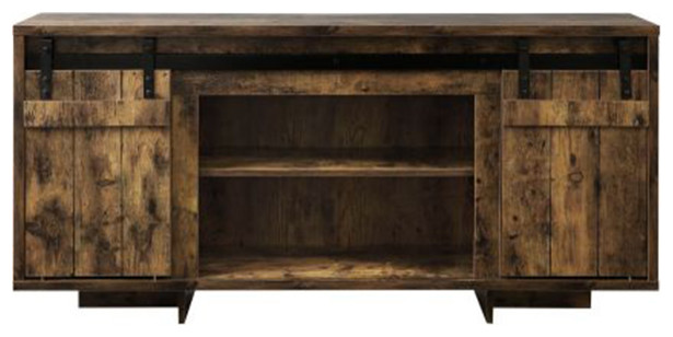 Rustic TV stand vintage Wood TV table with doors   Rustic   Entertainment Centers And Tv Stands   by HIGHLIGHT USA LLC  Houzz