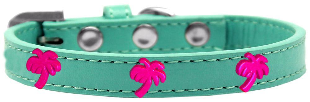 Pink Palm Tree Widget Dog Collar