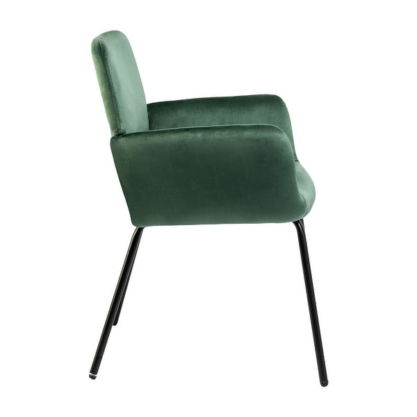 Velvet Upholstered Accent Armchair with Metal Legs