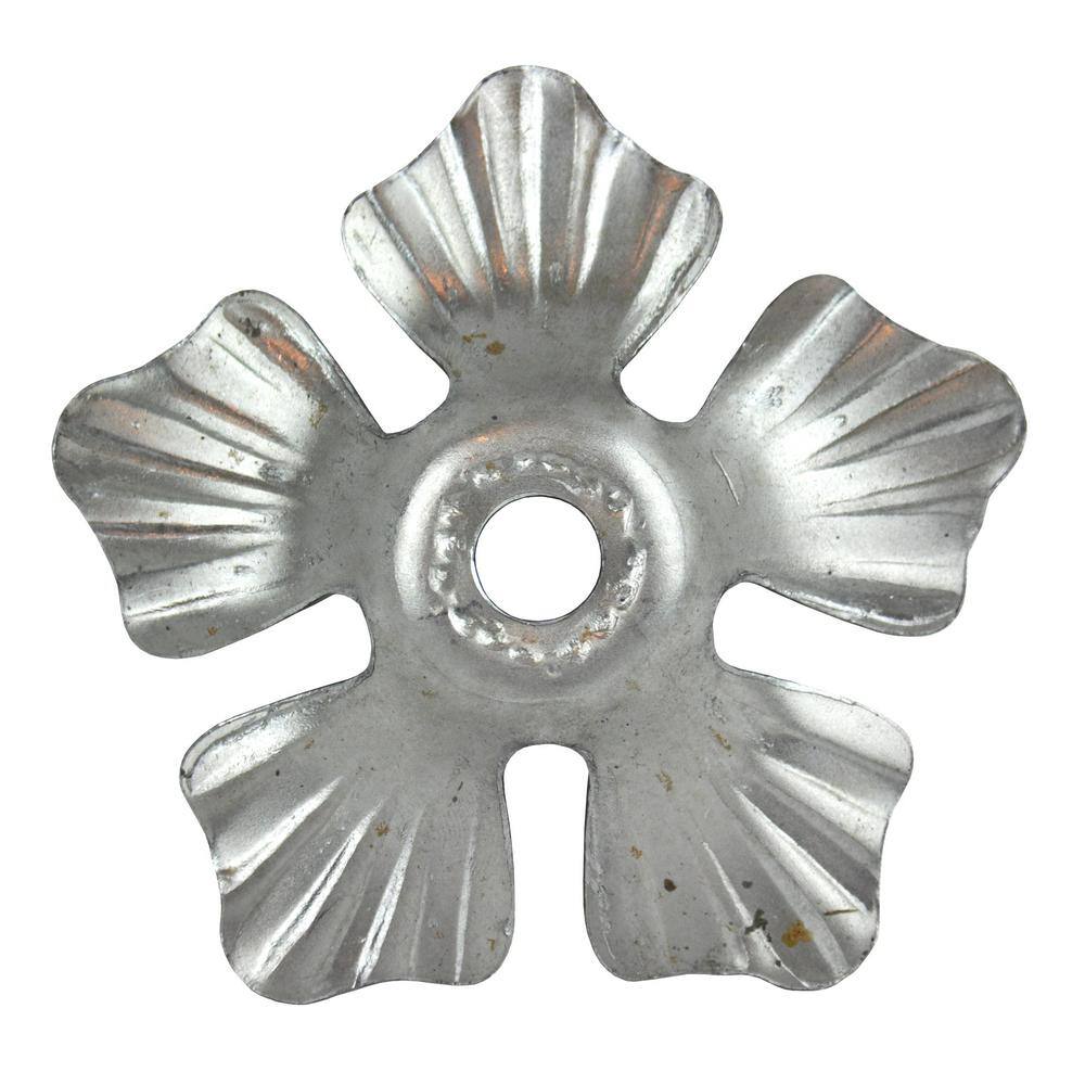 arteferro 3-1532 in. Round Stamped Floral Design With Punched Center Hole Raw Forged Rosette 1383