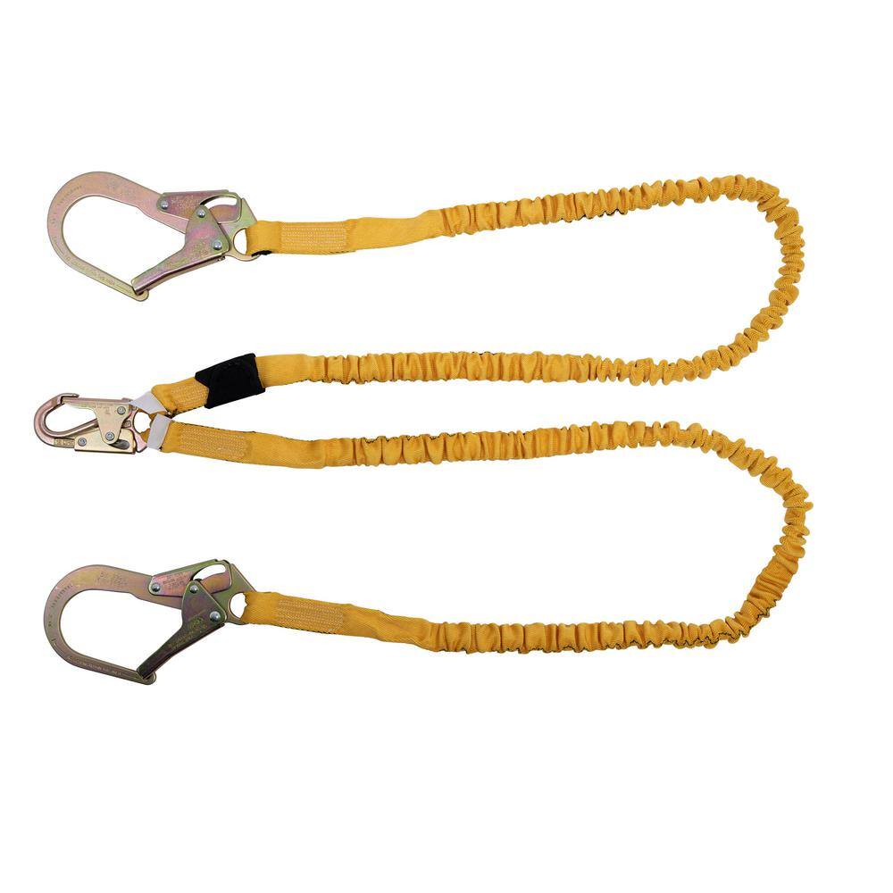 Werner 6 ft. SoftCoil Twin Leg Lanyard (Energy Absorbing Inner Core Snap Hook Rebar Hook) C451200