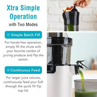 Tribest SJX-1 Easy Cold Press Juicer with XL BPA-Free Feed Chute and Compact Footprint White SJX-1WH-A