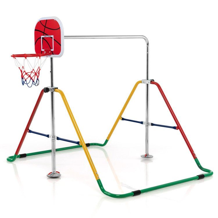 Best 2023 Sturdy Foldable Gymnastics Training Bar W/ Basketball Hoop