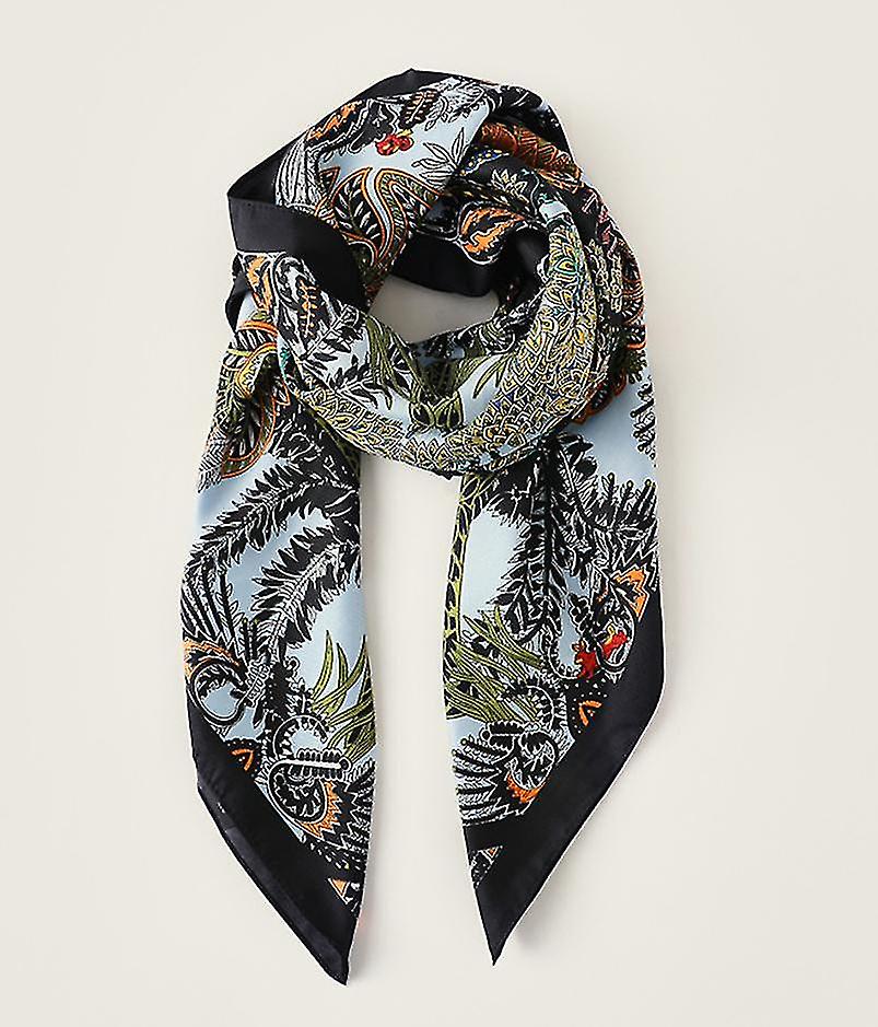 (black) Printed Silk Scarf French Imitation Silk Scarf Women