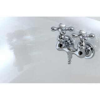 Kingston Brass Vintage 2-Handle 3-38 in. Centers Claw Foot Tub Faucet in Chrome HCC38T1