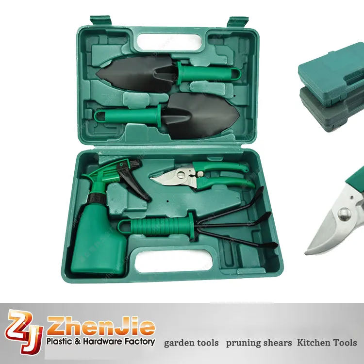 Hot Sale Garden Equipment 5 Pcs Hand Tools Set With Garden Shovel Scissor Watering Can Garden Hand Tools Box Set