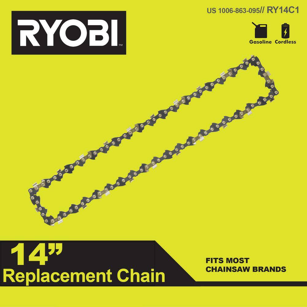 RYOBI 14 in. 0.050-Gauge Replacement Full Complement Standard Chainsaw Chain 52 Links (Single-Pack) RY14C1