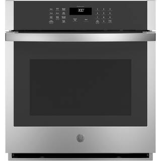 GE 27 in. Smart Single Electric Wall Oven Self-Cleaning in Stainless Steel JKS3000SNSS