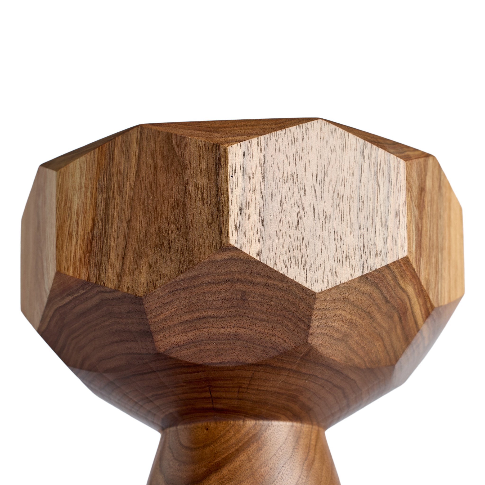 Diamond Facet Pedestal Stump in Walnut