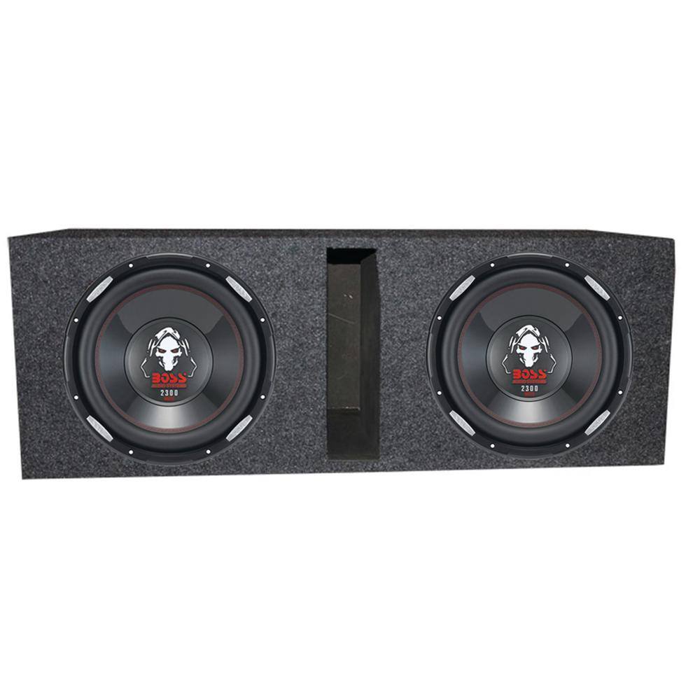 Boss Audio Systems 12 in. 4600 Watt Car Subwoofers Plus Vented Sub Box Enclosure 2 x P126DVC + QBASS12