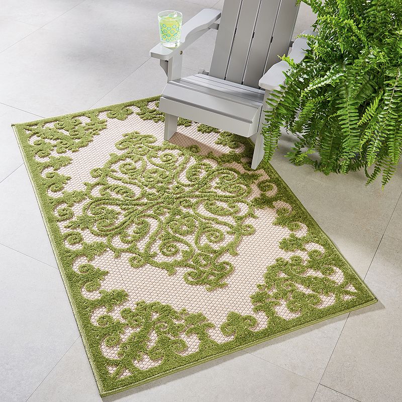 Nourison Aloha Large Medallion Indoor Outdoor Rug