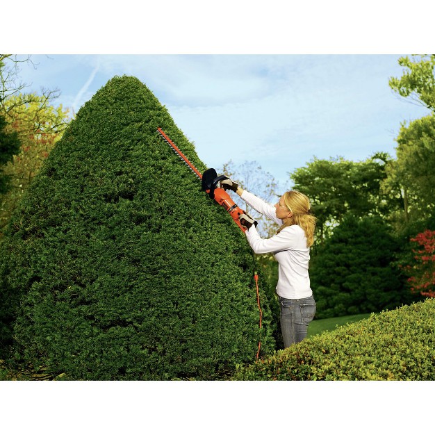 Black amp Decker Hh2455 120v 3 3 Amp Brushed 24 In Corded Hedge Trimmer With Rotating Handle