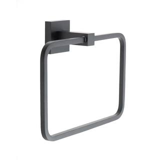 Italia Trieste Wall Mount Towel Ring in Matte Black TR6302