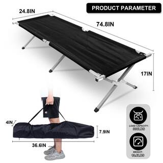 dubbin Portable Folding Camping Cot. 74.8*24.8*17 inch Black LFXPFFS-2002