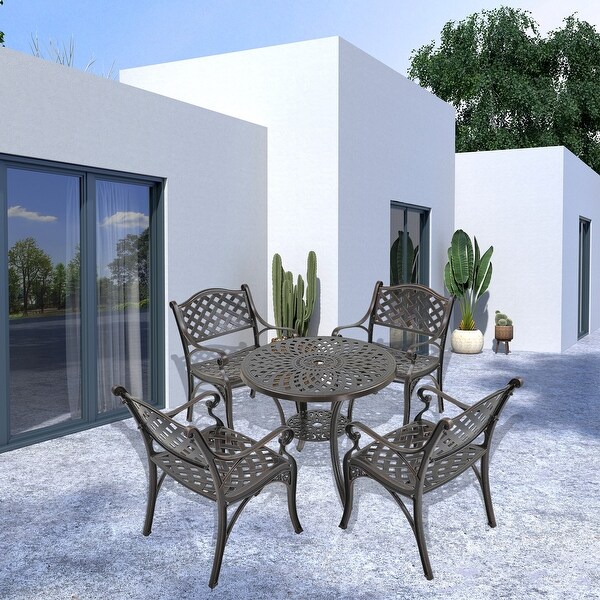 5Piece Cast Aluminum Patio Dining Set