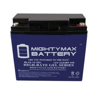 MIGHTY MAX BATTERY 12V 22AH GEL Battery Replacement for E-Wheels EW-36 - 4 Pack MAX3935201