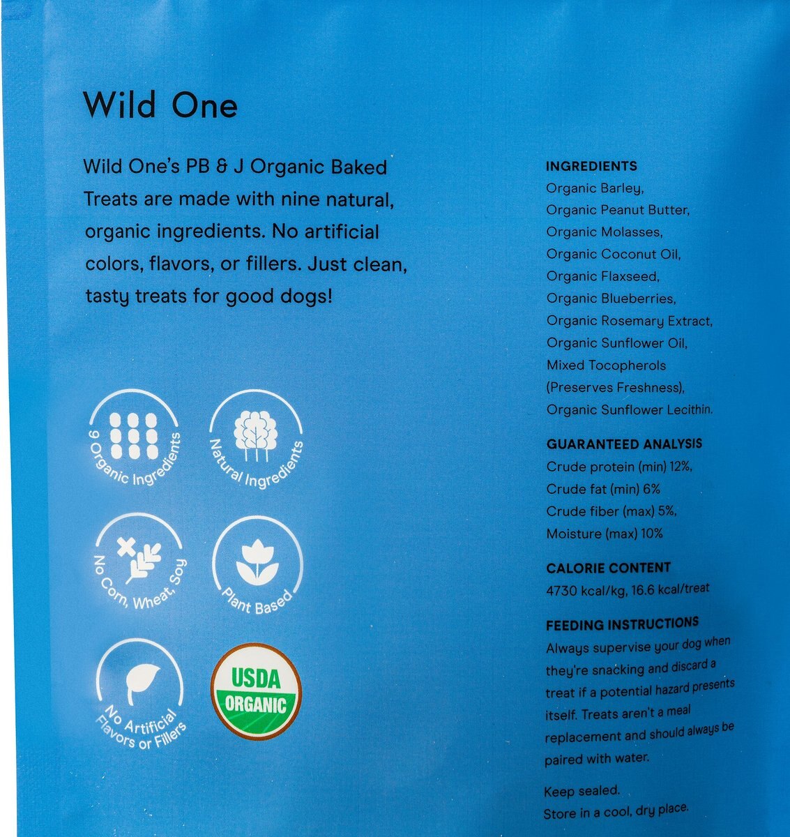 Wild One Organic Peanut Butter and Jelly Baked Dog Treats， 8-oz bag