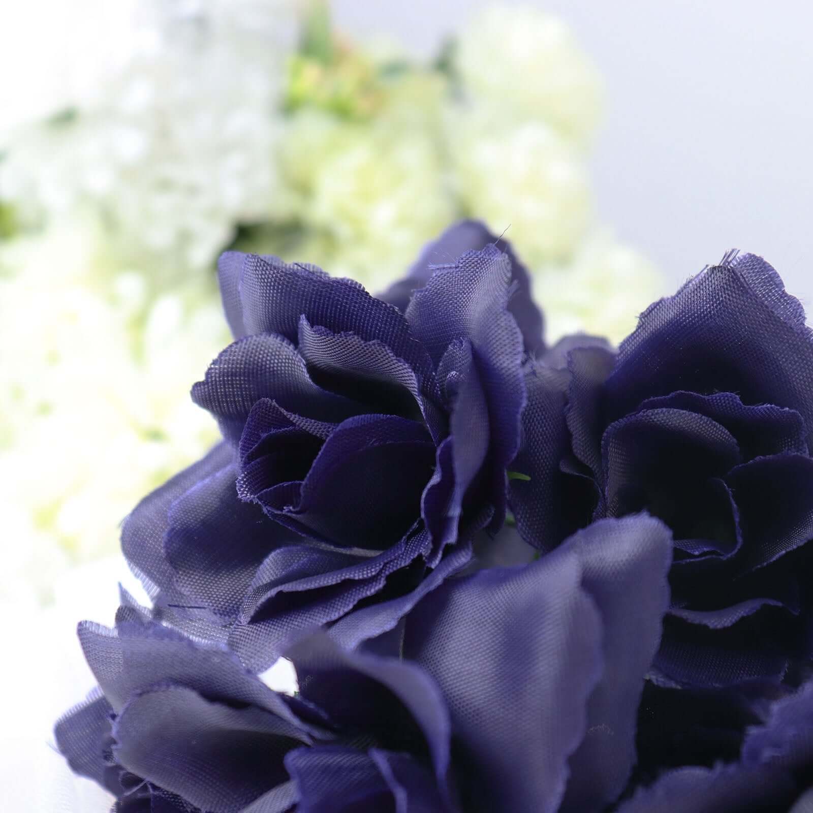 12 Bushes Navy Blue Artificial Premium Silk Blossomed Rose Flowers 84 Roses