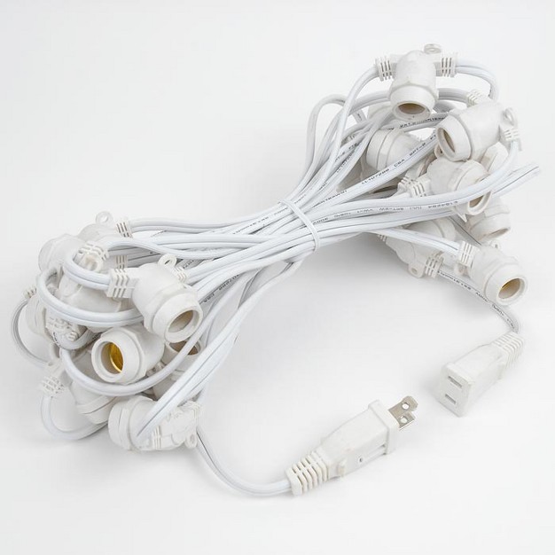 Novelty Lights Globe Outdoor String Lights With 25 In line Sockets White Wire 25 Feet