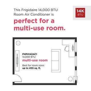 Frigidaire 14000 BTU HeatCool Portable Room Air Conditioner with Dehumidifier in White FHPH142AC1