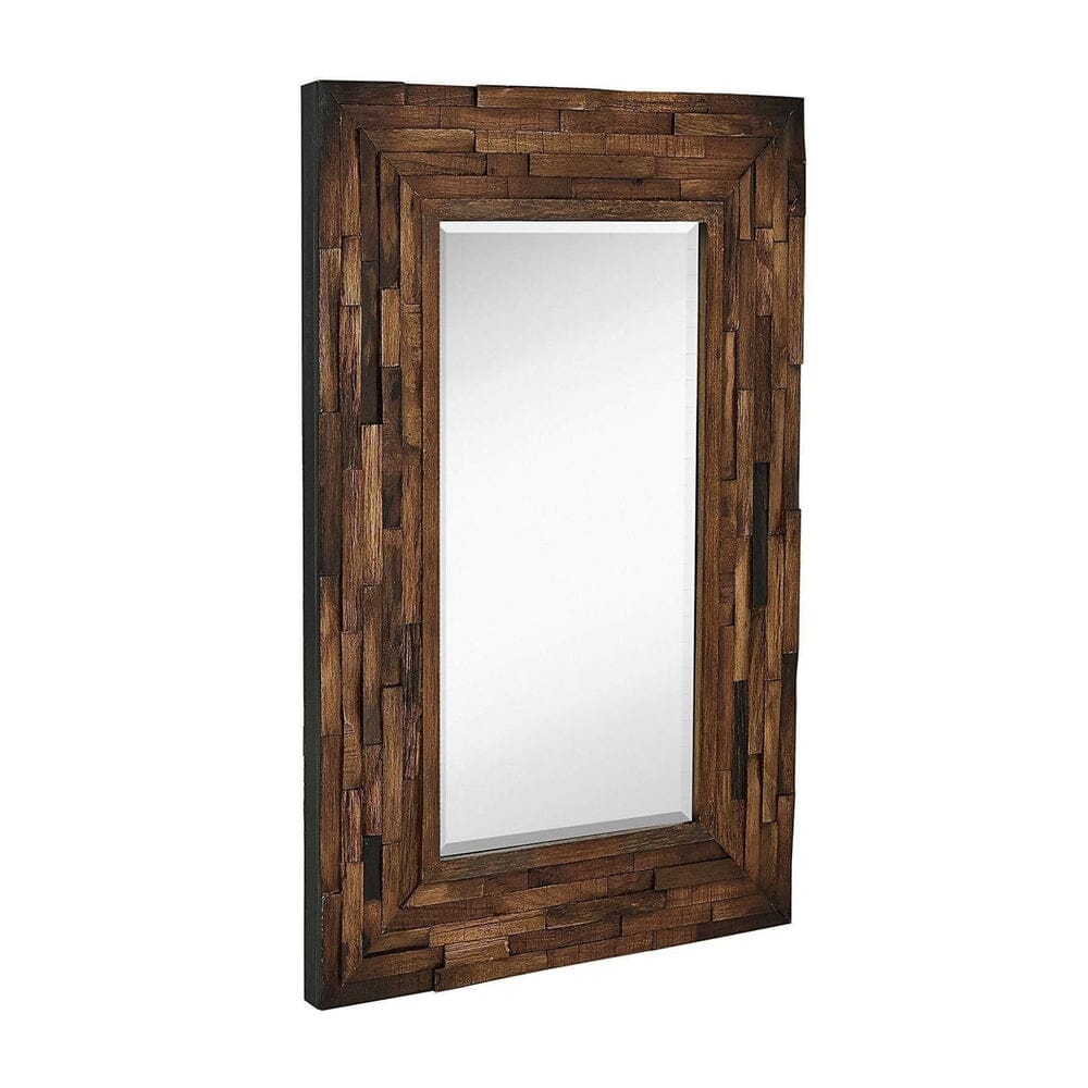 Rustic Natural Wood Framed Wall Mirror (24