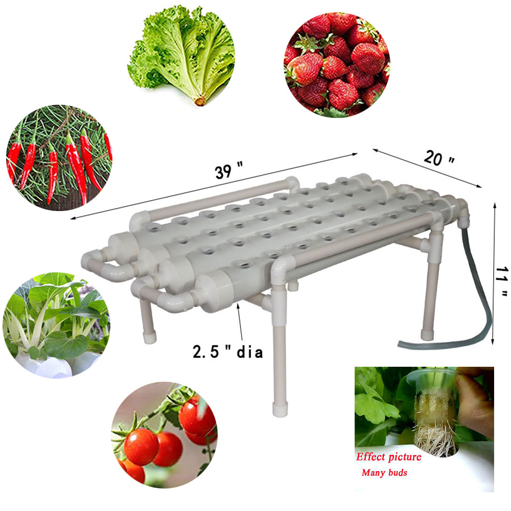 TECHTONGDA 36 Holes Hydroponic Site Grow Kit Garden Plant System Indoor Grow Kit Pipeline Vegetable Planter