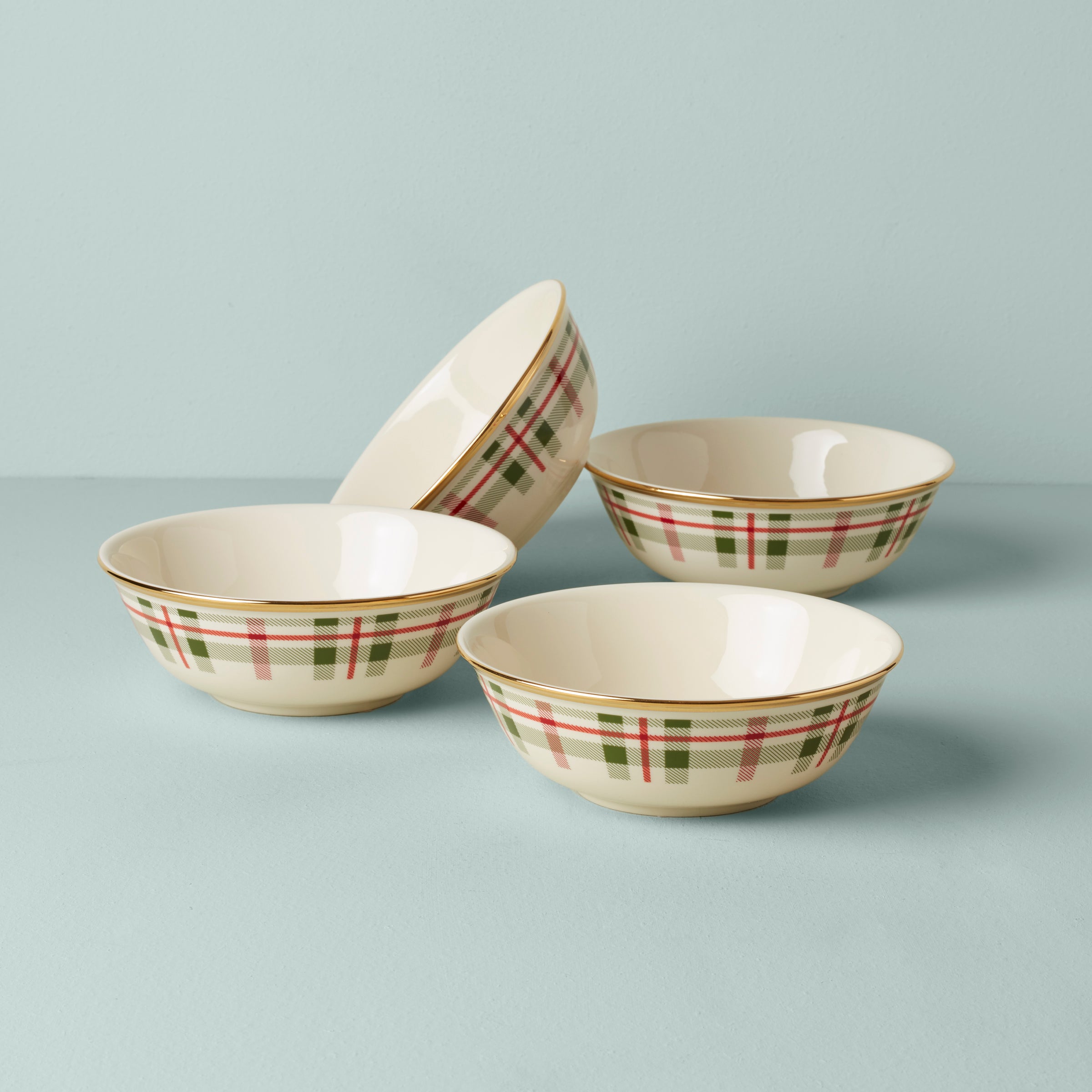 Holiday Plaid All-Purpose Bowls, Set of 4