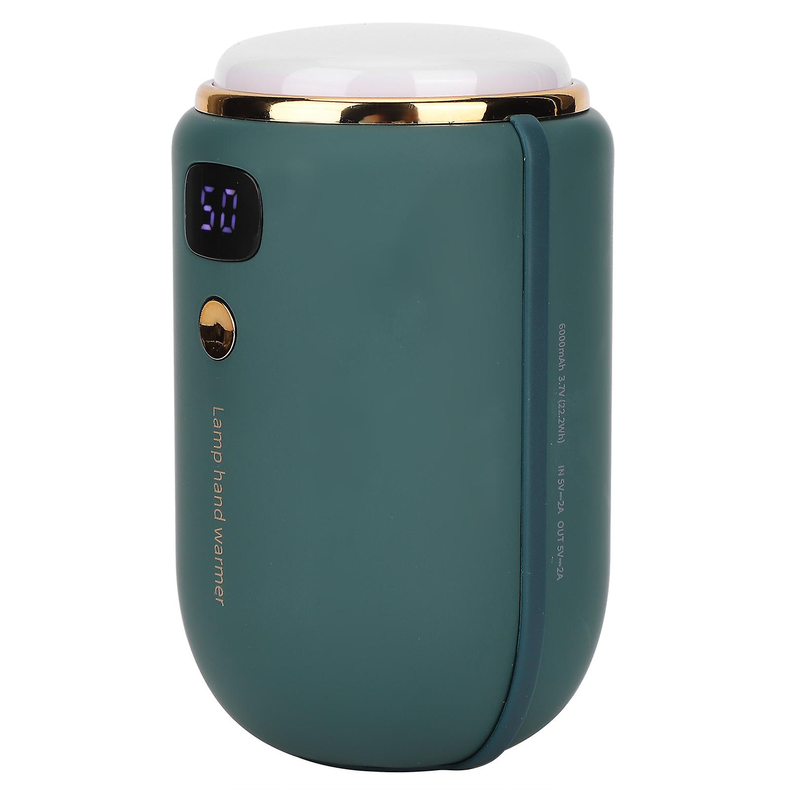 Multifunction Hand Warmer Pocket Portable Usb Power Bank Charging Projector Lampdark Green